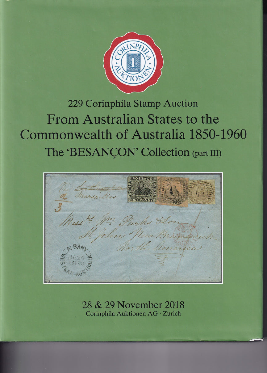 CORINPHILA 229 Australian States to the Commonwealth of Australia 1850 -1960