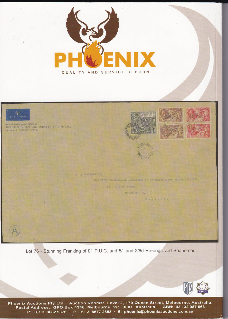 Phoenix Auctions 21 The Rod Perry Collection Airborne Mail to Australasia