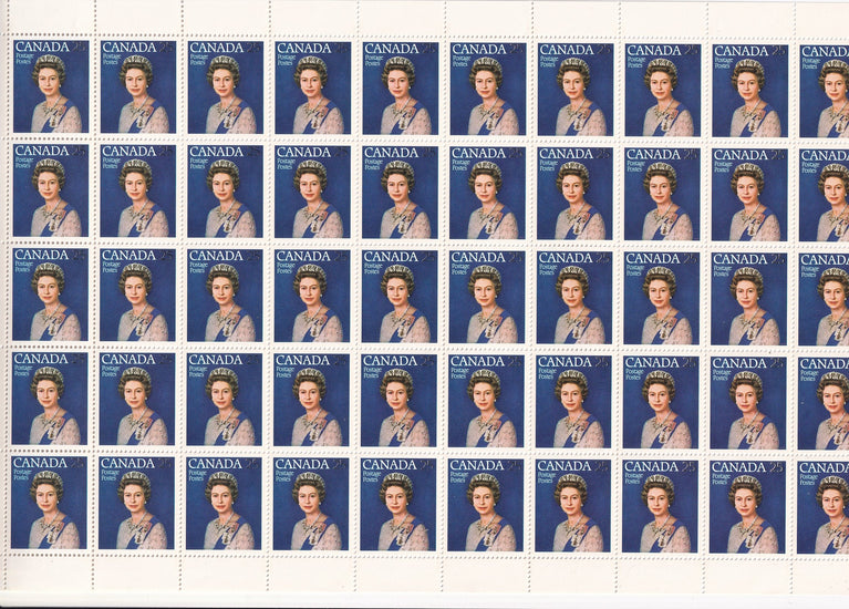 CANADA 1977 Full Pane of 50 25c Silver Jubilee #704 MNH