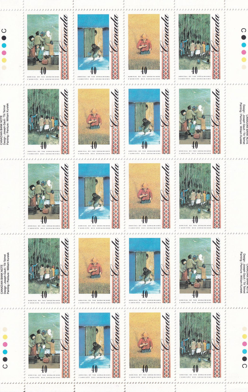 CANADA 1991 Full Pane of 20 40c Ukrainian Immigration SG 1437 - 1440 #1329a MNH