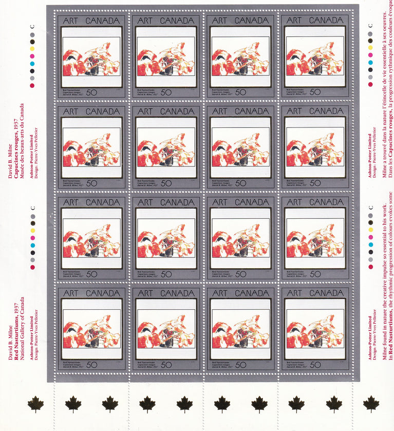 CANADA 1992 Full Pane of 16 50c Masterpieces Of Canadian Art SG 1504 #1419 MNH