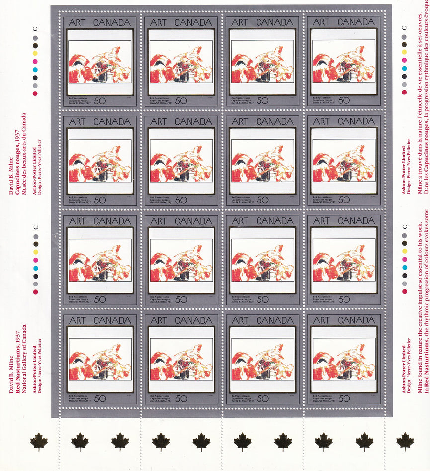 CANADA 1992 Full Pane of 16 50c Masterpieces Of Canadian Art SG 1504 #1419 MNH