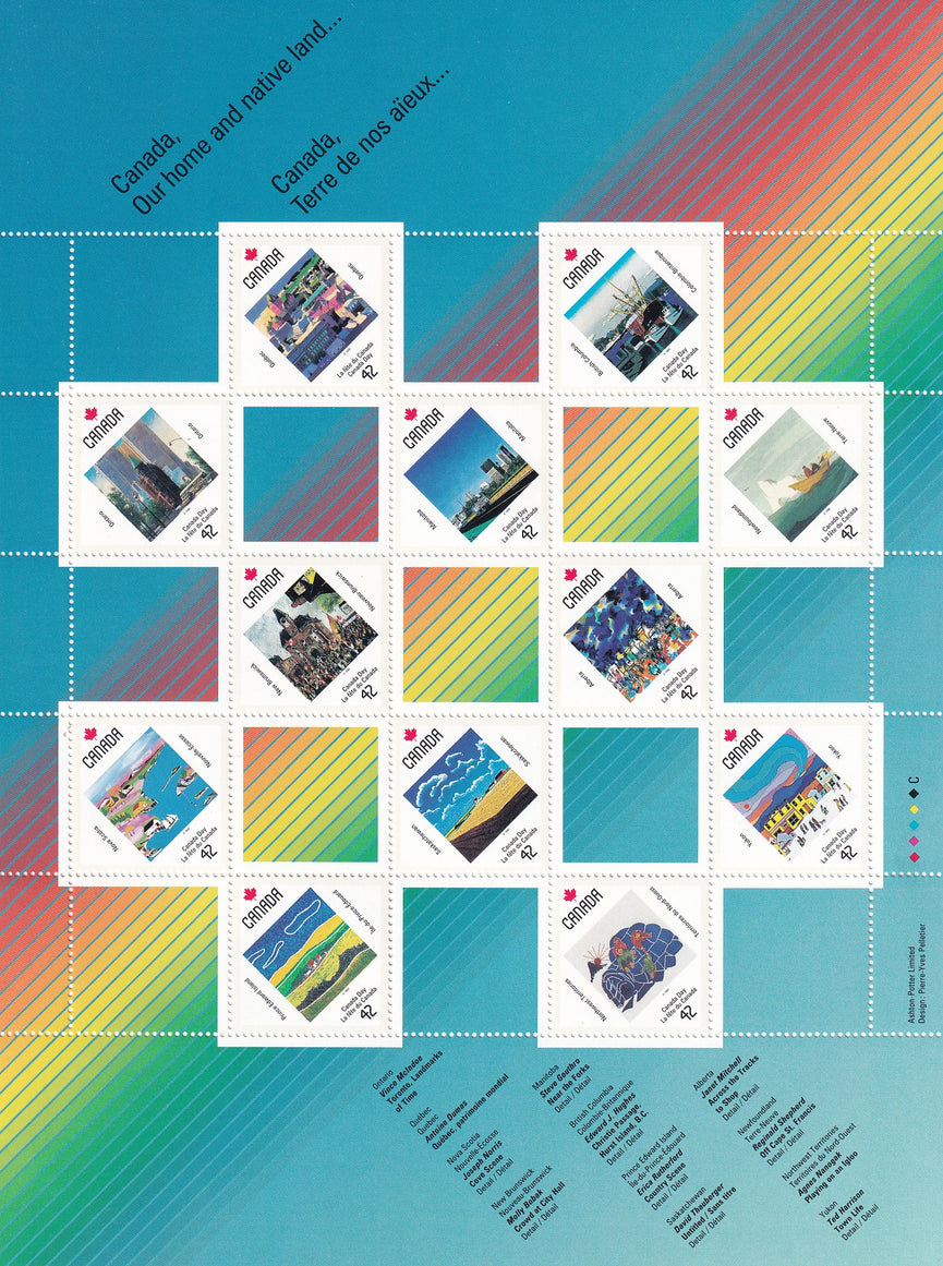 CANADA 1992 Full Pane of 12 42c Canada Day Paintings SG 1503 - 1503l #1431a MNH