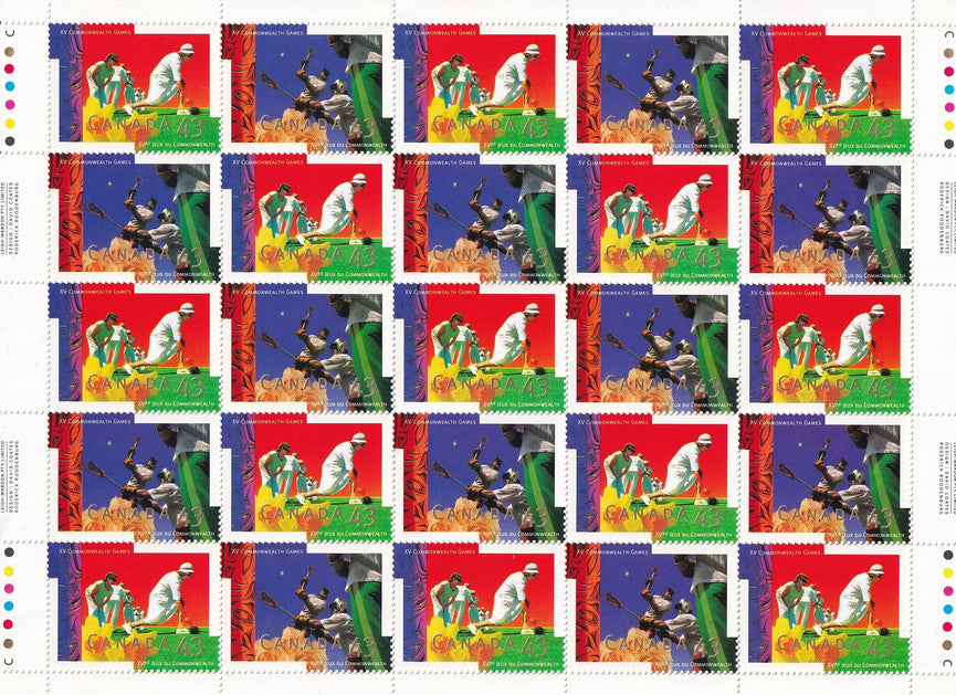 CANADA 1994 Full Pane of 25 43c XV Commonwealth Games SG 1590 - 1593 #1520a MNH