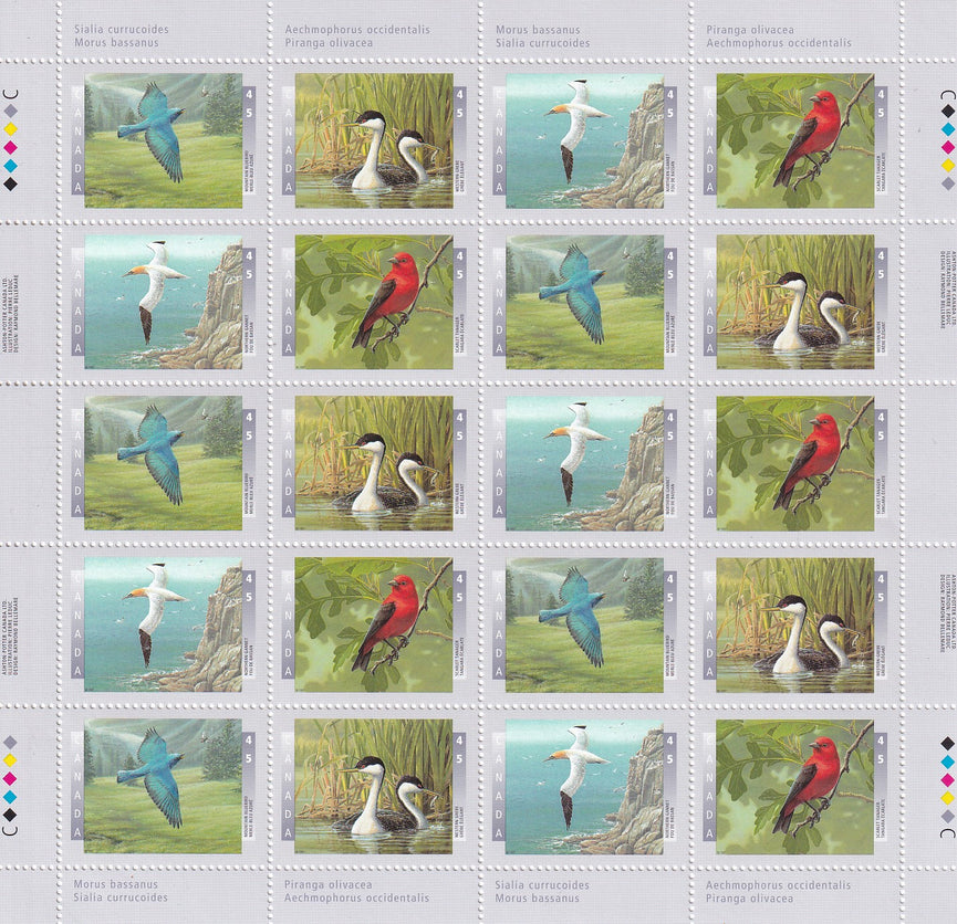 CANADA 1997 Full Pane of 20 45c Birds Of Canada SG 1717 - 1720 #1634a MNH