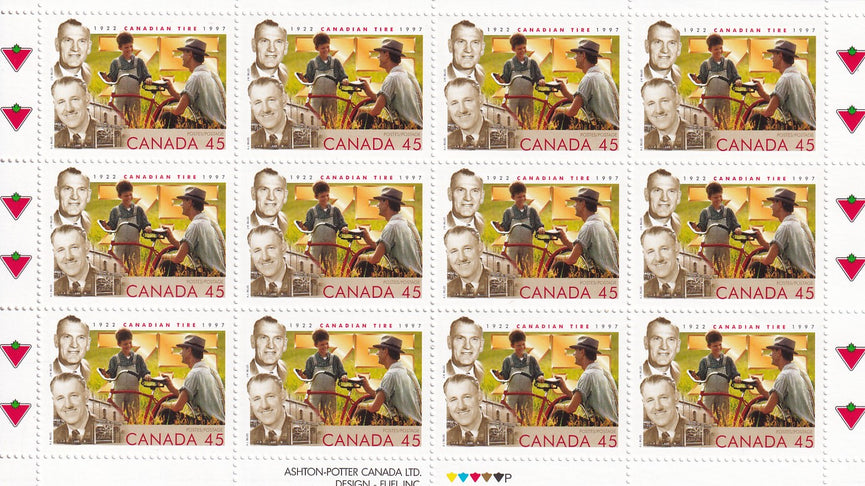 CANADA 1997 Full Pane of 12 75th Anniversary Canadian Tire 45c SG 1722 #1636 MNH