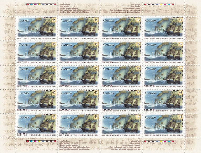 CANADA 1997 Full Pane of 20 45c John Cabot SG 1736 #1649 MNH