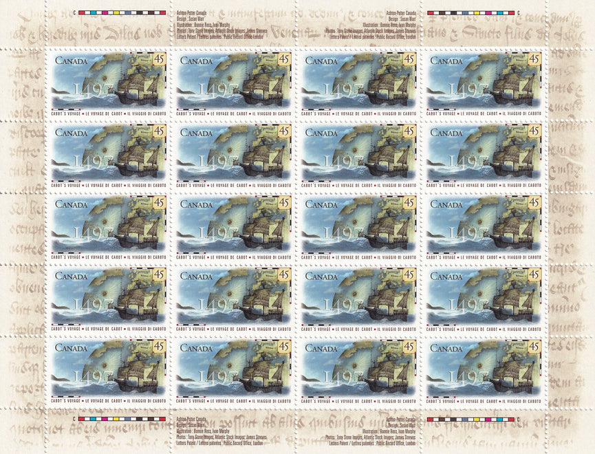 CANADA 1997 Full Pane of 20 45c John Cabot SG 1736 #1649 MNH