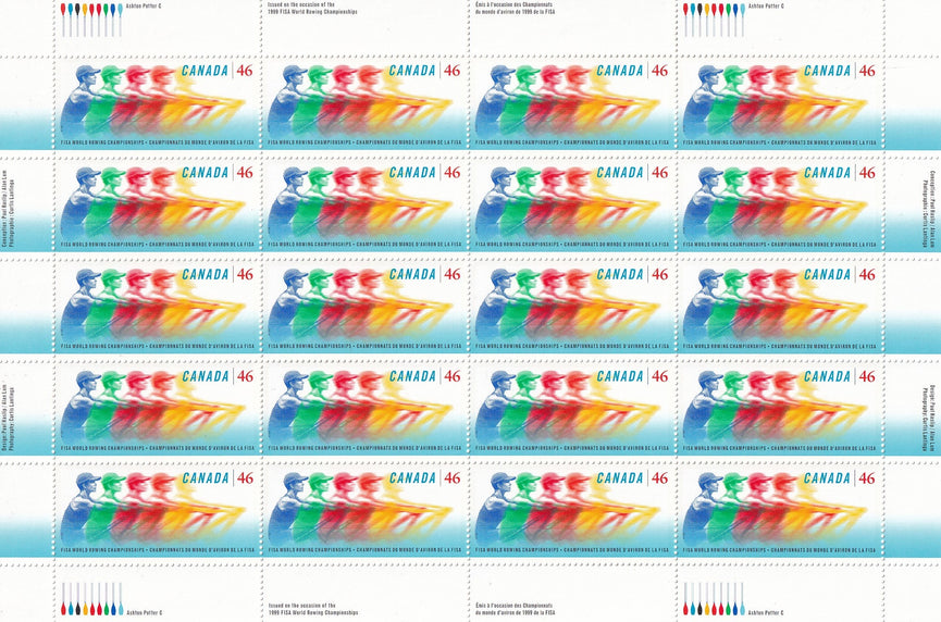 CANADA 1999 Full Pane of 20 46c World Rowing Championships SG 1918 #1804a MNH