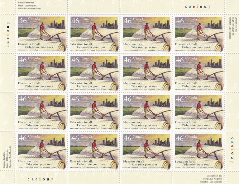 CANADA 1999 Full Pane of 16 46c Frontier College SG 1941 #1810 MNH