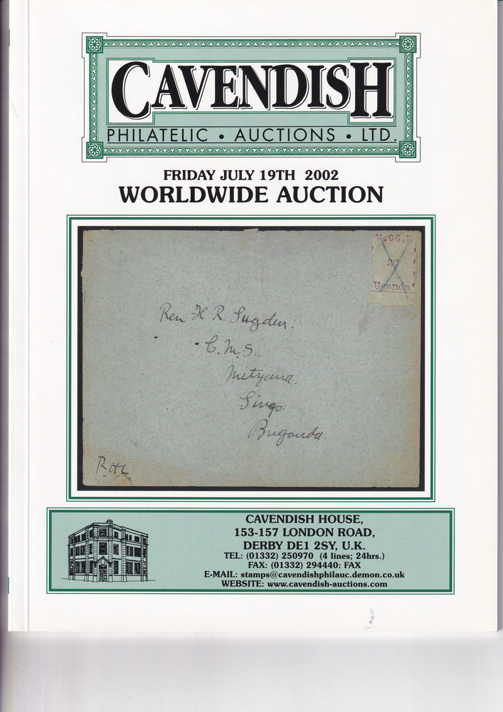 CAVENDISH 2002 SALE 625 JULY 19th WORLDWIDE AUCTION