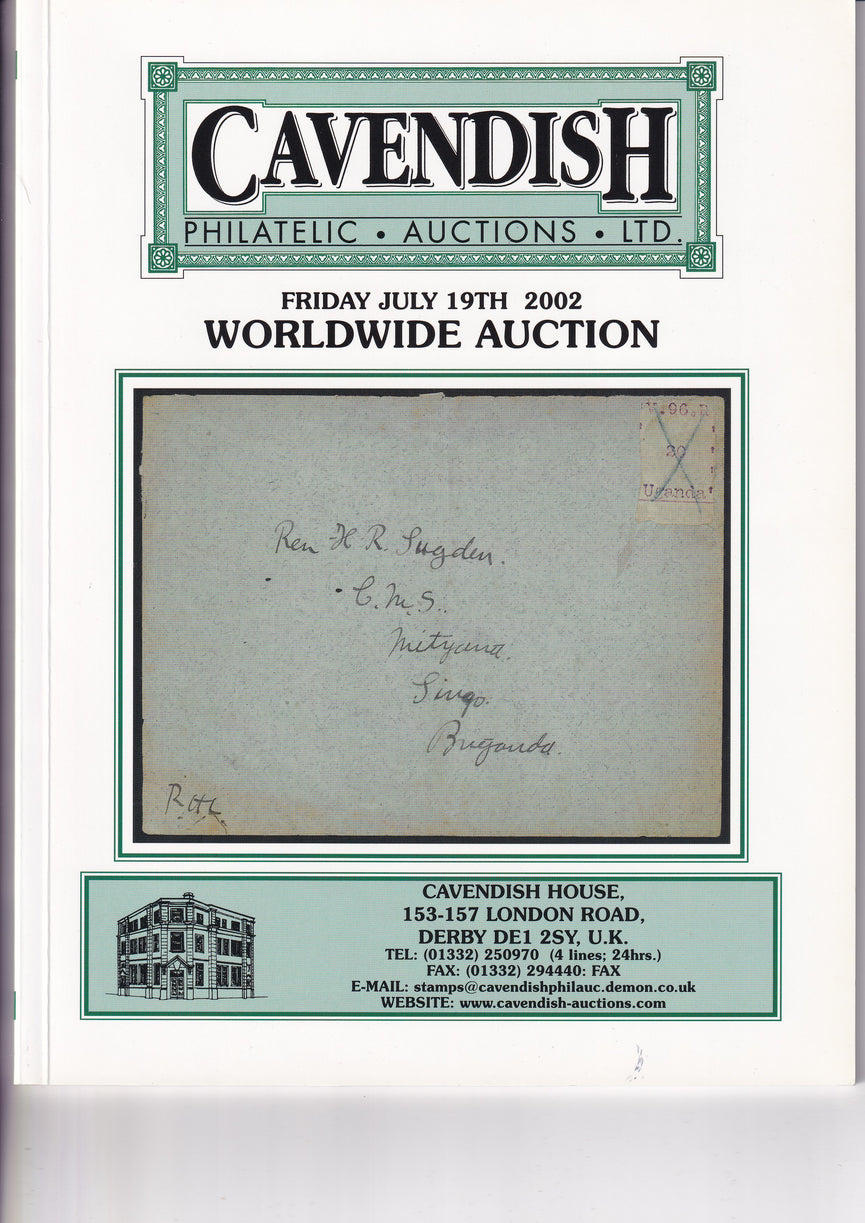 CAVENDISH 2002 SALE 625 JULY 19th WORLDWIDE AUCTION