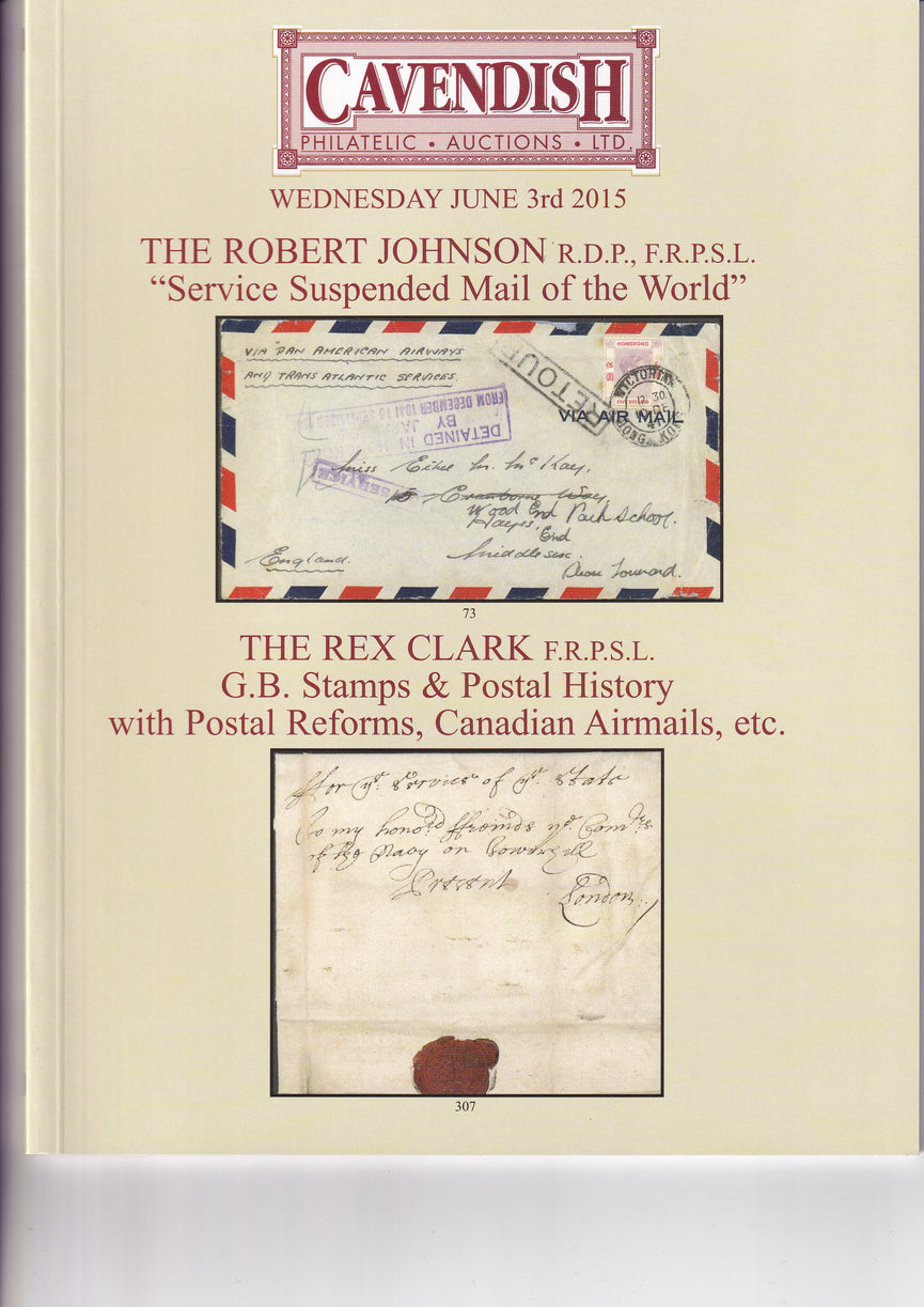 CAVENDISH 2015 SALE 776 JUN 3rd THE ROBERT JOHNSON Service Suspended Mail of theWorld