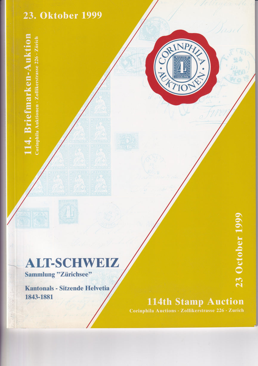 CORINPHILA 114 SWITZERLAND CANTONALS & HELVITAS 1843 -1881