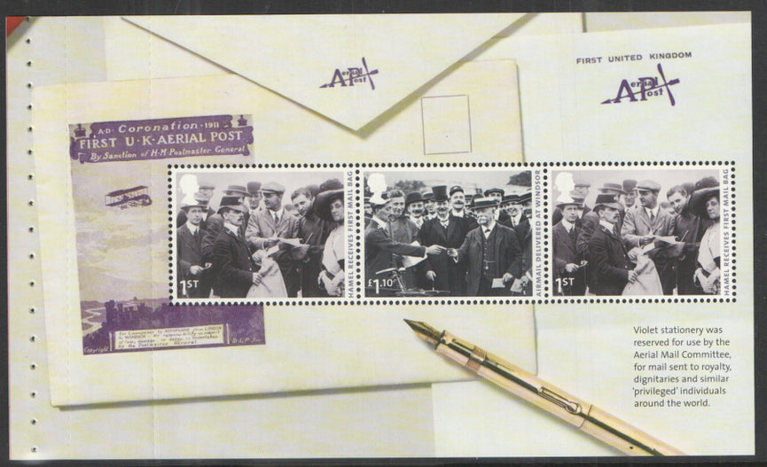 GB 2011 SG 1st Class x 2 and £1.10 Commemorative's From DY2 Aerial Post