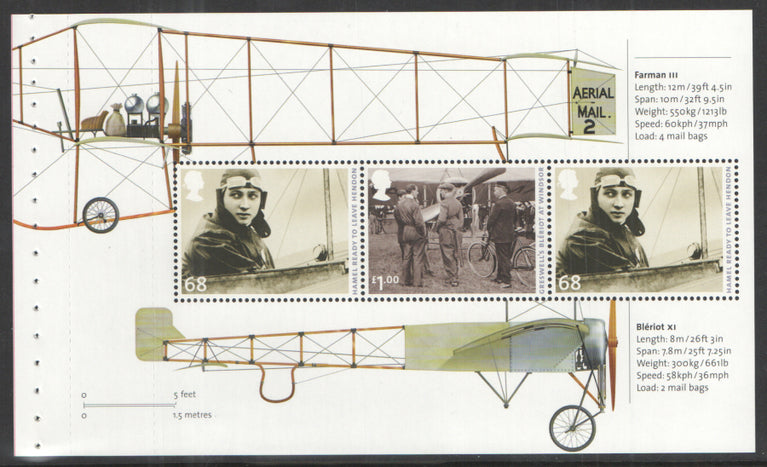 GB 2011 SG 3217a  68p x 2 and £1.00 Commemorative's From DY2 ( Aerial Post )