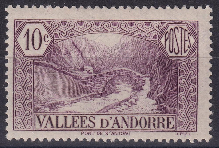 FRENCH ANDORRA SG F28 1932 10c Reddish-Lilac MM