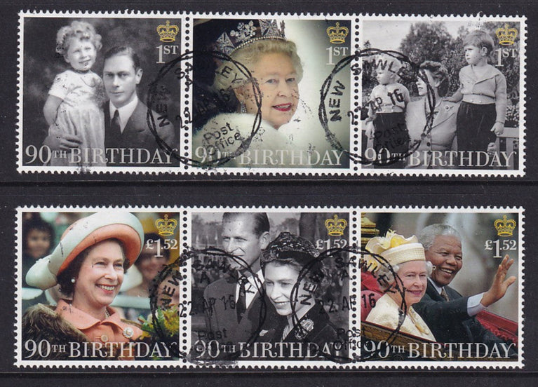 GB 2016 SG 3826-3831 Queen's 90th Birthday VFU