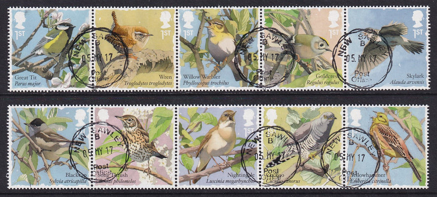 GB 2017 SG 3948-3957 Songbirds VFU
