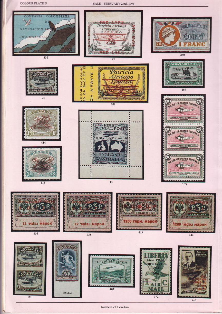 HARMERS 1994 23rd MAY THE JACK BOONSHAFT COLLECTION OF AIRMAILS OF THE WORLD (PART II)