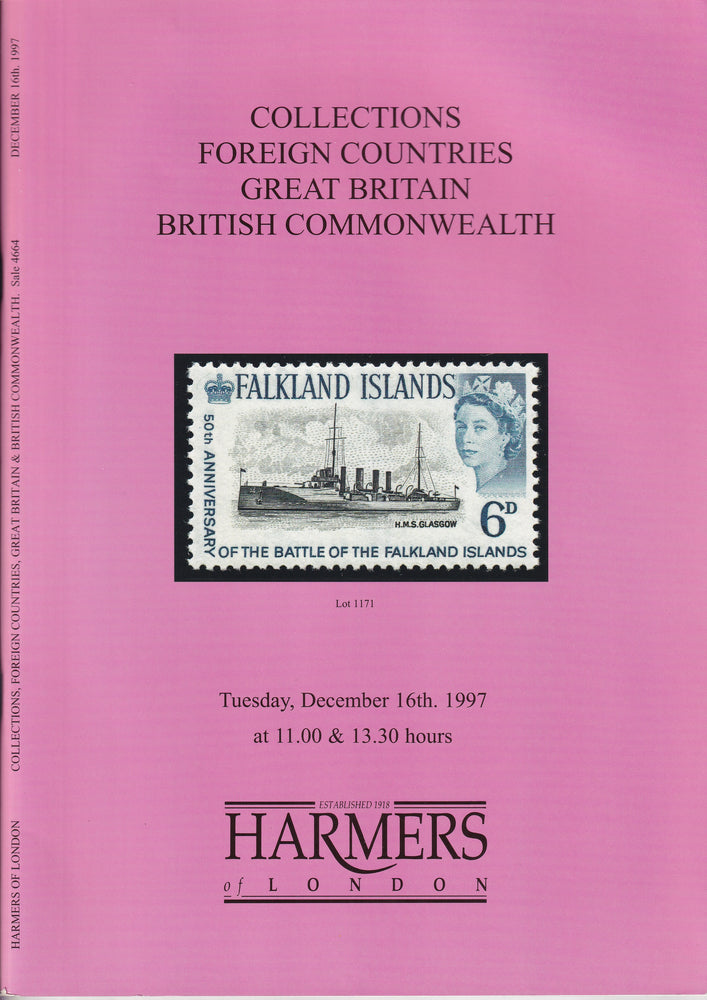 HARMERS 1997 16th DEC COLLECTIONS FOREIGN COUNTRIES GB AND BRITISH COMMONWEALTH