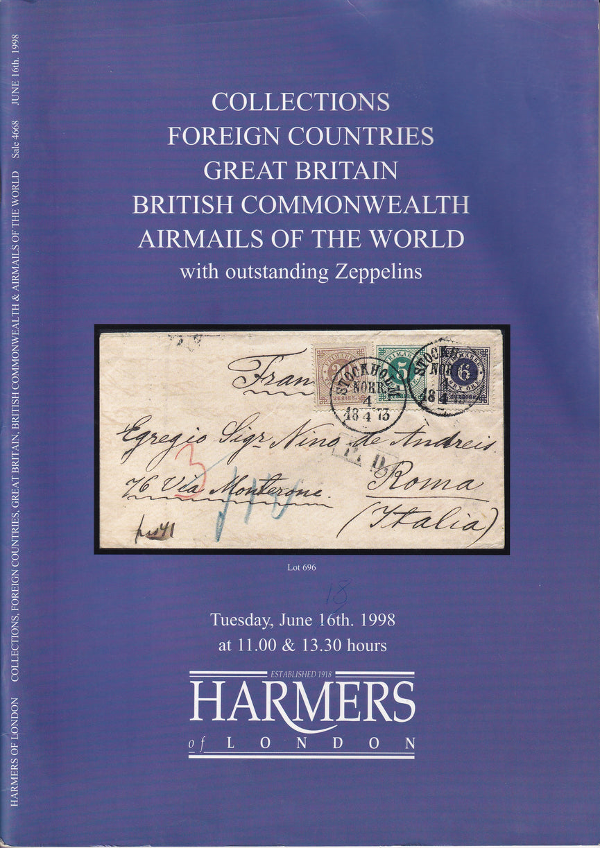 HARMERS 1998 16th JUN COLLECTIONS FOREIGN COUNTRIES GB AND BRITISH COMMONWEALTH