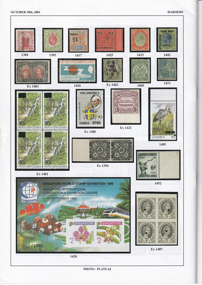 HARMERS 1996 30th OCT IMPORTANT STAMPS AND COVERS OF THE WORLD