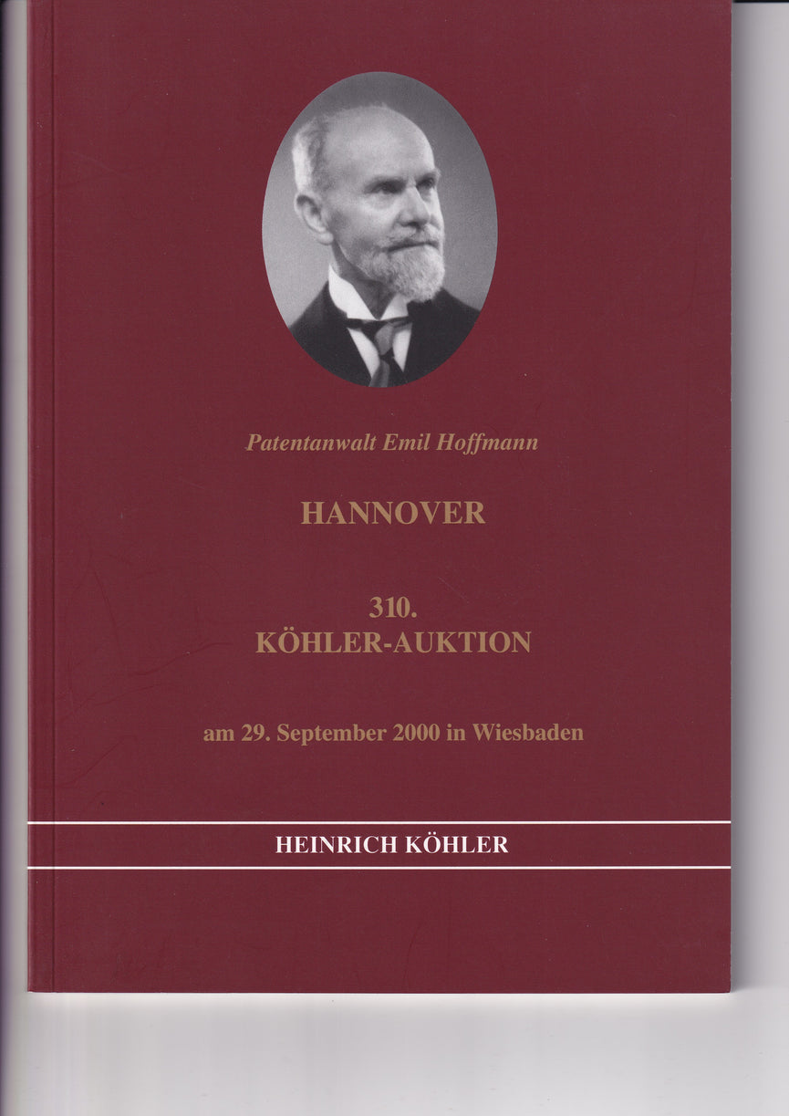 HEINRICH KOHLER 310 29 SEP 2000 EMIL HOFFMAN HANNOVER COLLECTION