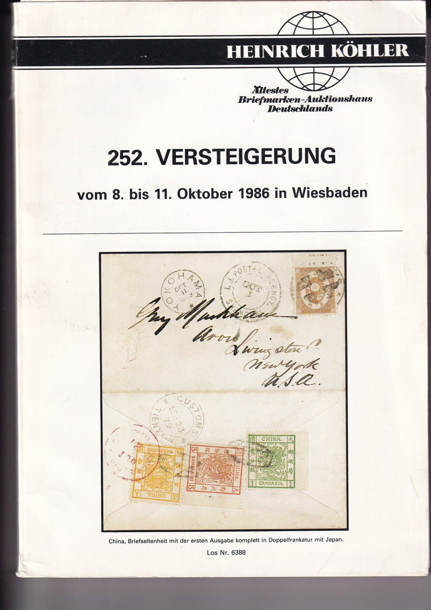 HEINRICH KOHLER 252 11 OCT 1986 AUCTION