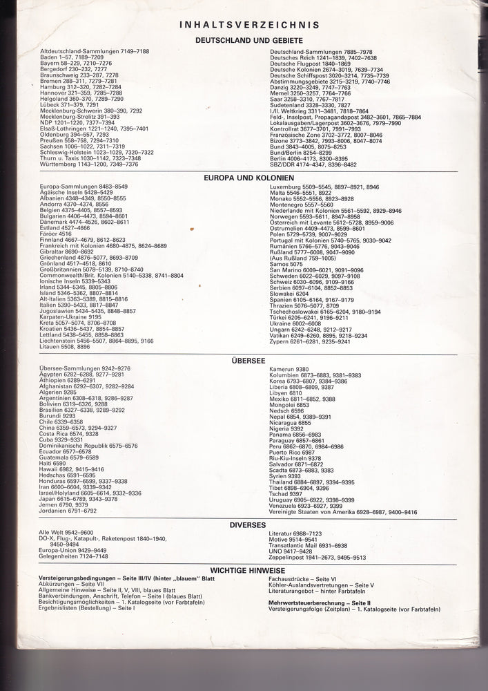 HEINRICH KOHLER 252 11 OCT 1986 AUCTION