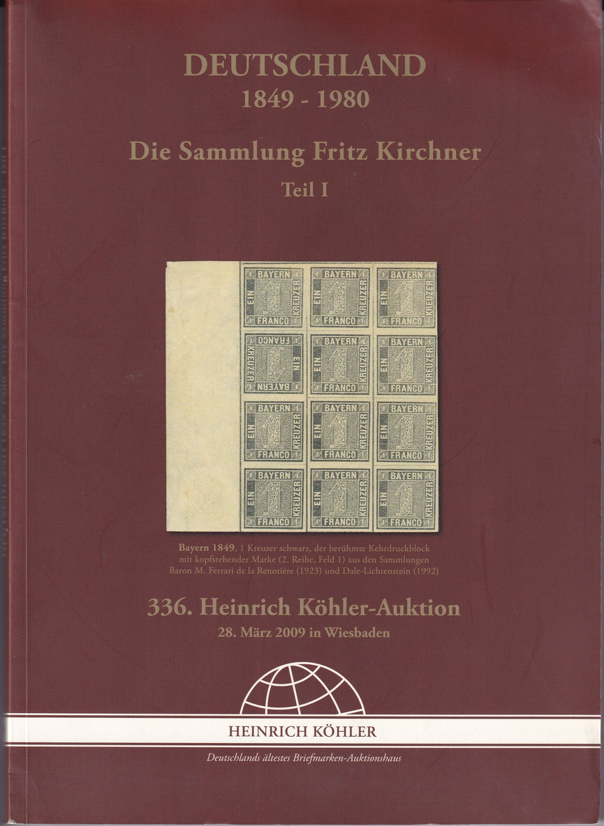 HEINRICH KOHLER 336 28 MAR 2008 FRITZ KIRCHNER GERMANY 1849-1980 COLLECTION 1