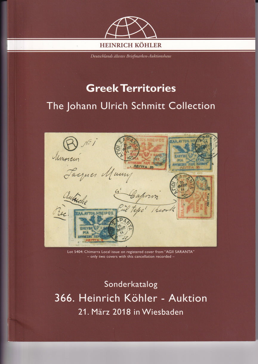HEINRICH KOHLER 366 21 MAR 2018 THE JOHANN ULRICH SCHMITT COLLECTION
