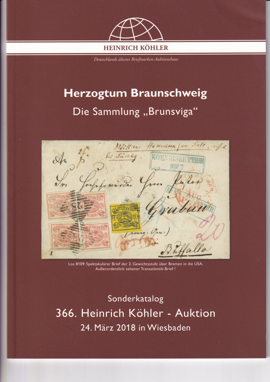 HEINRICH KOHLER 366 24 MAR 2018 DUCHY OF BRUNSWICK COLLECTION