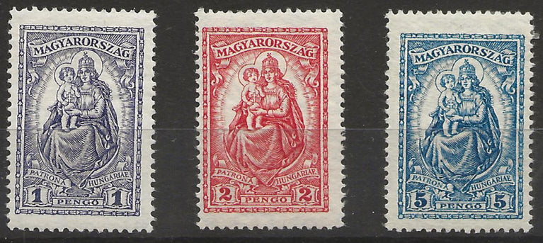 HUNGARY 1926 MADONNA AND CHILD HV SG 476 - 478 SET MM CAT £195