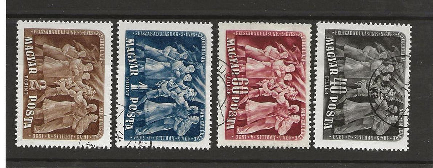HUNGARY 1950 5th ANNIVERARY OF LIBERATION SG 1101-1104 VFU (4) CAT £3.75
