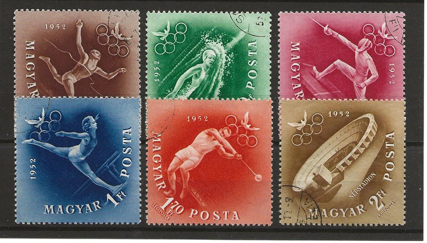 HUNGARY 1952 HELSINKI OLYMPIC GAMES SG 1239-144 VFU (6) CAT £6.25
