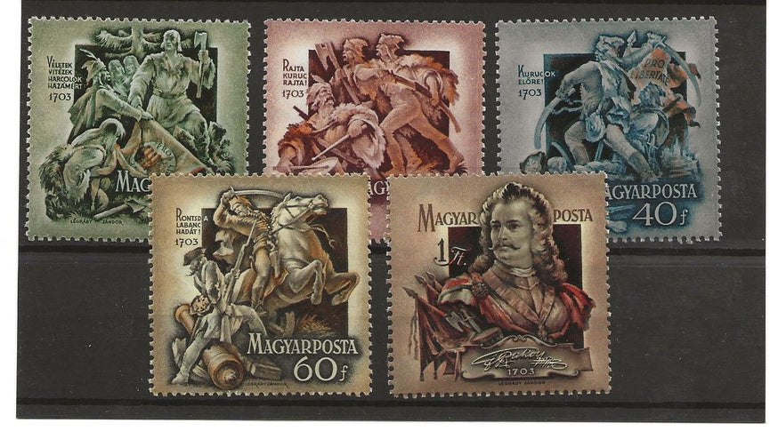 HUNGARY 1953 250th ANNIVERSARY OF RAKOCZI REBELLION MM (5) CAT £16
