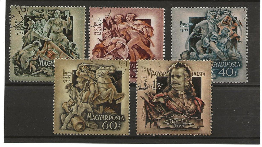 HUNGARY 1953 250th ANNIVERSARY OF RAKOCZI REBELLION VFU (5) CAT £12