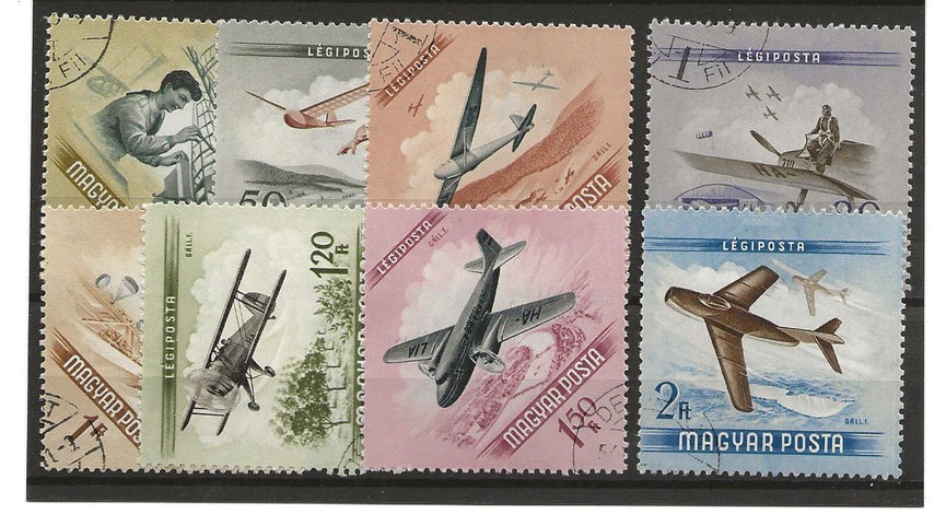 HUNGARY 1954 AIRPLANES SG 1366-1373 VFU (8) CAT £6