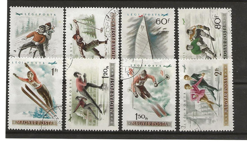 HUNGARY 1955 WINTER SPORTS SG1398-1405 VFU (8) CAT £11.50