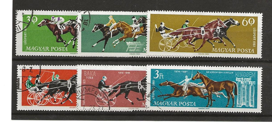 HUNGARY 1961 RACEHORSES SG 1758-1764 PART SET VFU (6) CAT £5.75