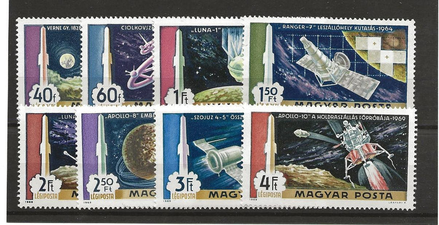 HUNGARY 1969 FIRST MAN ON THE MOON SG 2487-2494 VFU (8) CAT £3.75