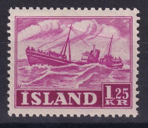 ICELAND 1952 SG 304 1k.25 BRIGHT PURPLE MNH CAT £27