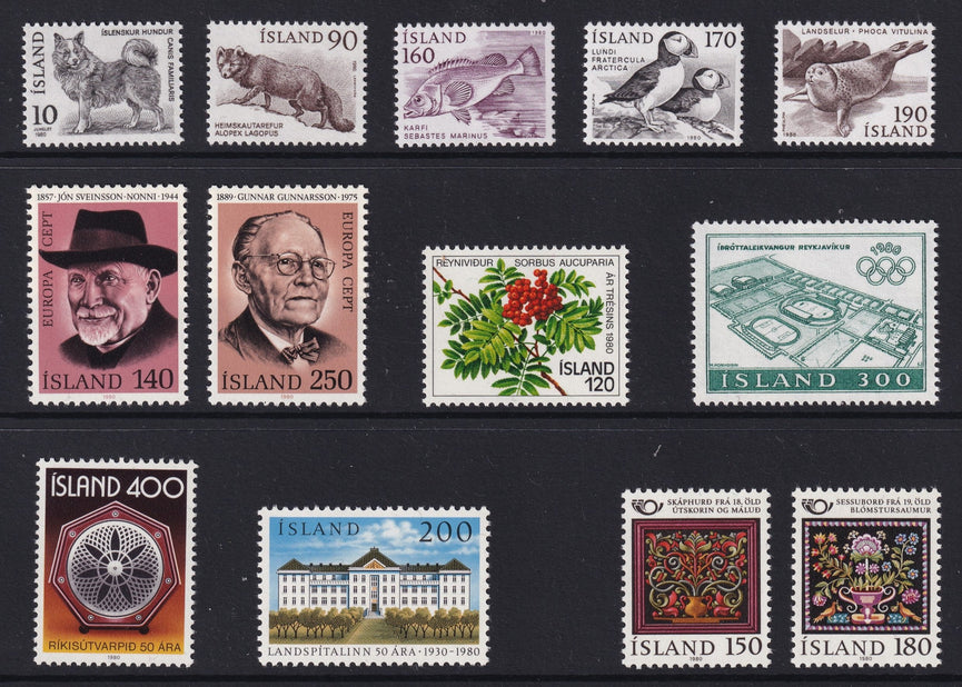 ICELAND 1980 COMMEMORATIVE YEAR SET MNH CAT £11