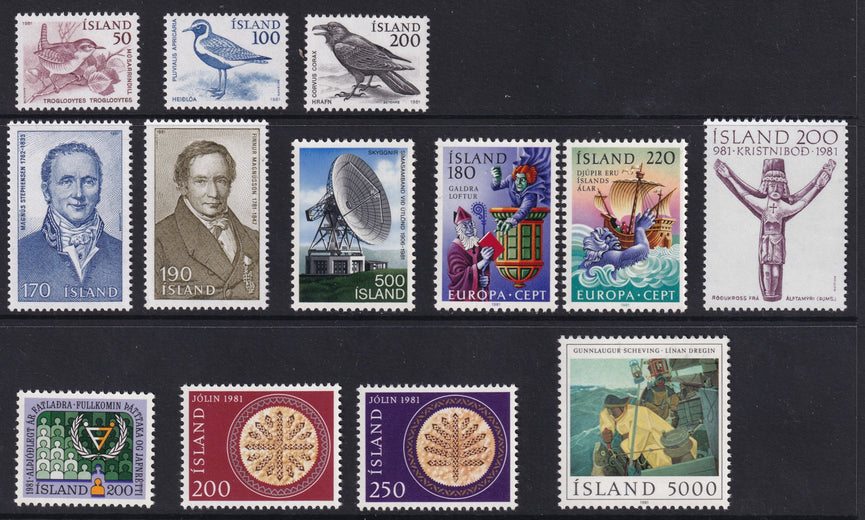 ICELAND 1981 COMMEMORATIVE YEAR SET MNH CAT £19