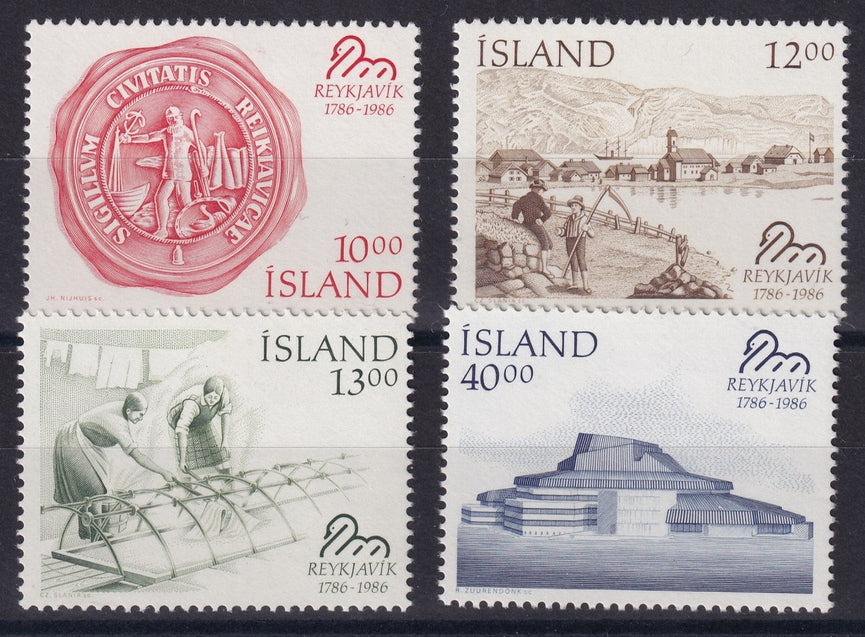 ICELAND 1986 SG 683-686 BICENTENARY OF REYKJAVIK SET MNH CAT £4.75