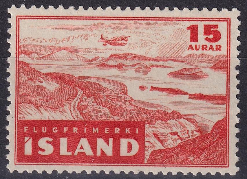 ICELAND 1947 SG 271 15a RED-ORANGE AIRMAIL MNH CAT £1.00