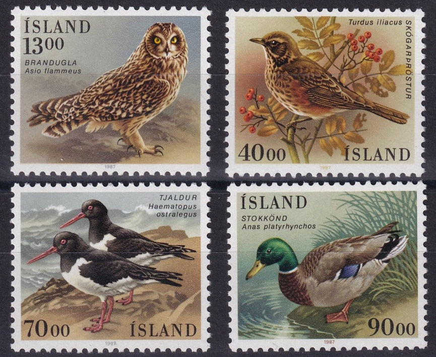 ICELAND 1987 SG 697-700 BIRDS SET MNH CAT £13.50
