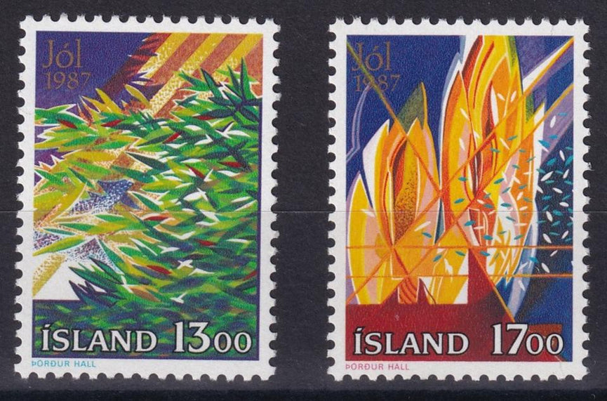 ICELAND 1987 SG 707-708 CHRISTMAS SET MNH CAT £2.30