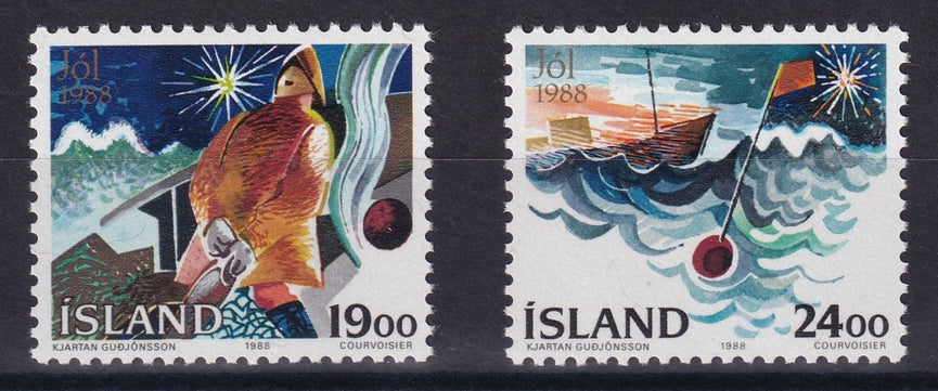 ICELAND 1988 SG 724-725 CHRISTMAS SET MNH CAT £3.50